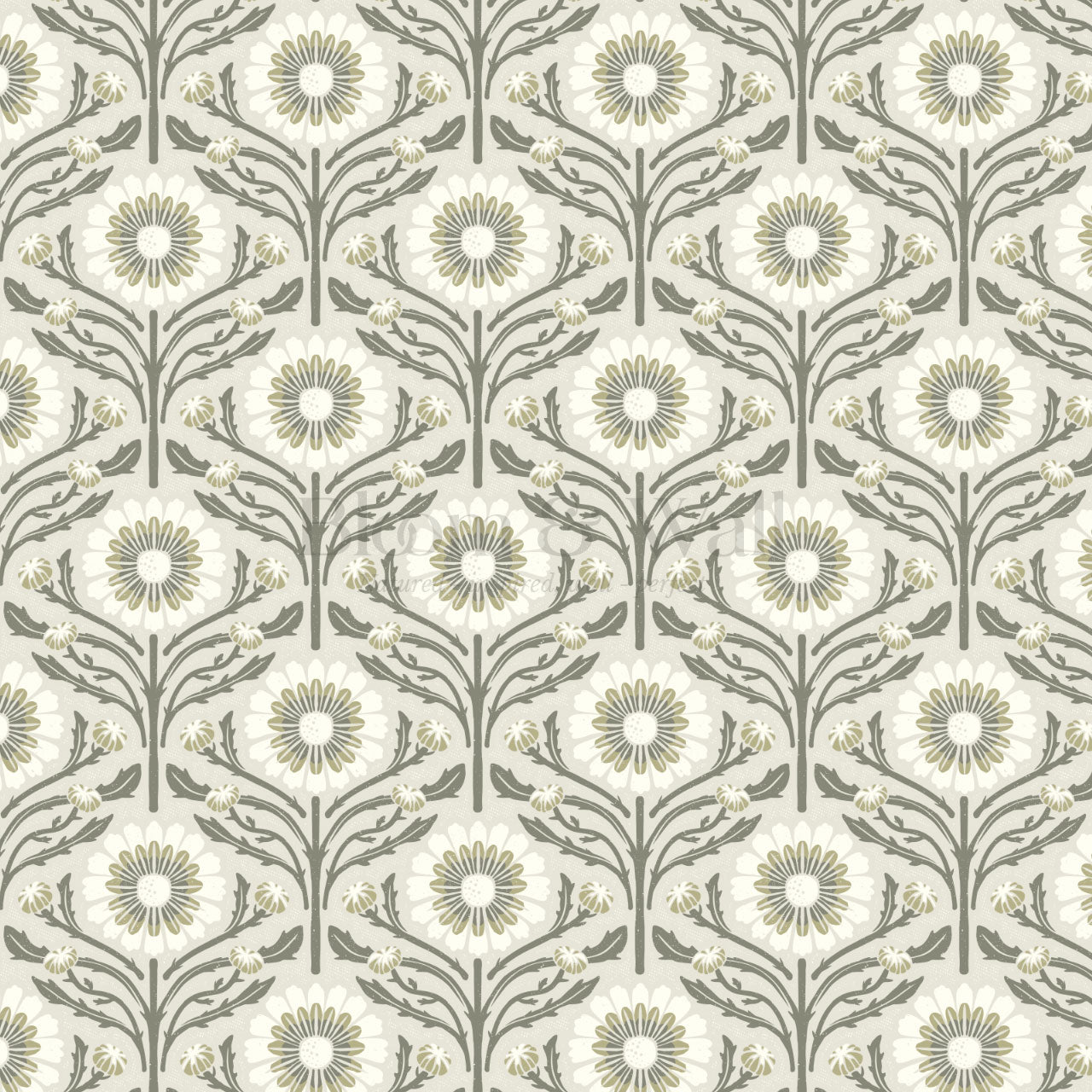Daisy Blooms Sage Wallpaper