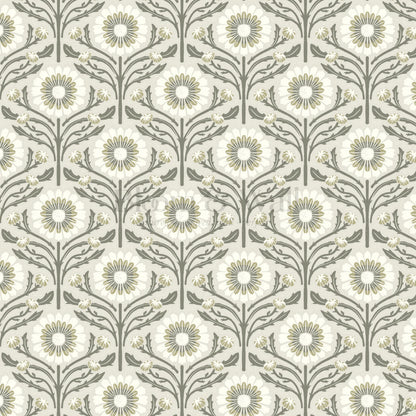 Daisy Blooms Sage Wallpaper