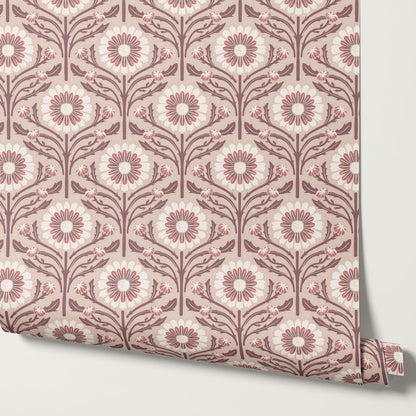 Daisy Blooms Pink Wallpaper