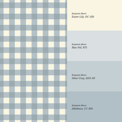 Dakota Gingham Slate Blue Wallpaper