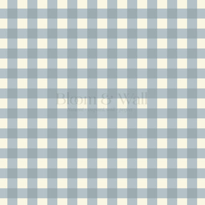 Dakota Gingham Slate Blue Wallpaper