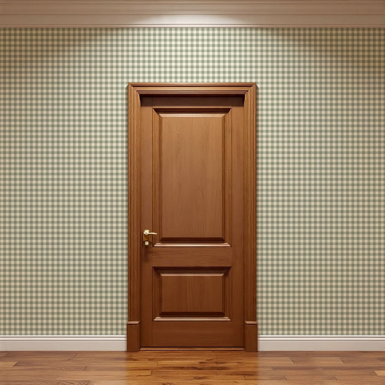 Dakota Gingham Butter Green Wallpaper