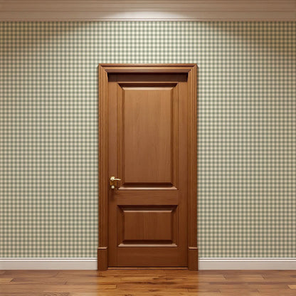 Dakota Gingham Butter Green Wallpaper