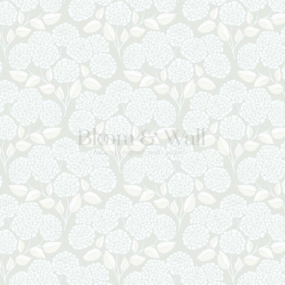 Dalia Hydrangea Cascade Soft Pastel Sage Wallpaper