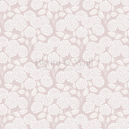 Dalia Hydrangea Cascade Soft Rose Cream Wallpaper