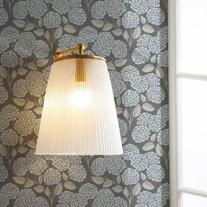 Dalia Hydrangea Cascade Gray Stone Pale Sky Wallpaper