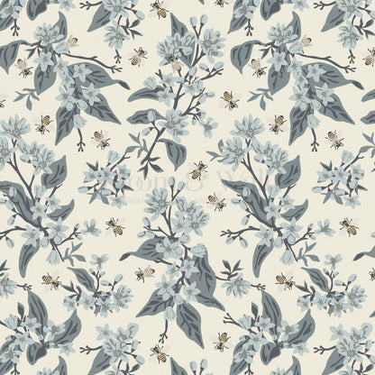 Danna Flowers & Bees Soft Slate Wallpaper