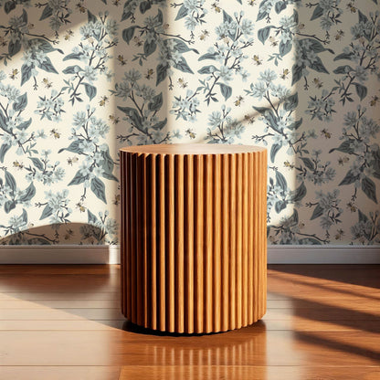 Danna Flowers & Bees Soft Slate Wallpaper