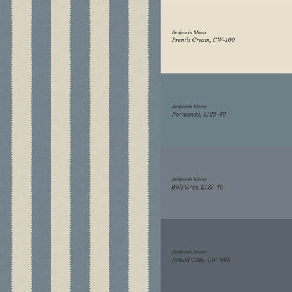 Darta Cabana Stripes Blue Stone Wallpaper