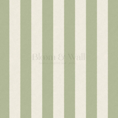 Darta Cabana Stripes Fern Cream Wallpaper