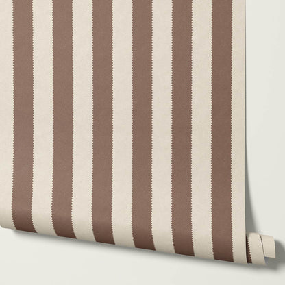 Darta Cabana Stripes Beige Cocoa Wallpaper