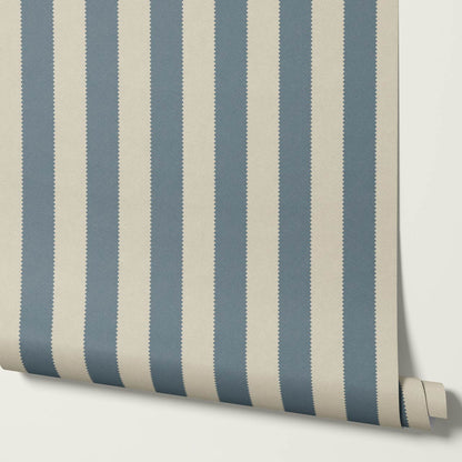Darta Cabana Stripes Blue Stone Wallpaper