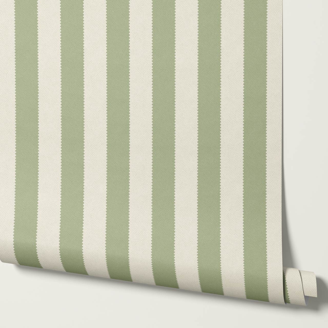 Darta Cabana Stripes Fern Cream Wallpaper