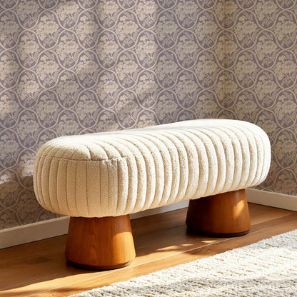Delfina Peony Bamboo Trellis Blue Plum Beige Wallpaper
