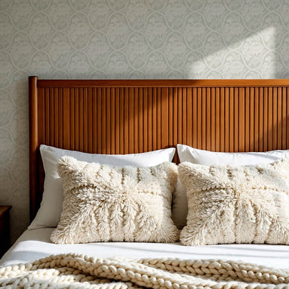 Delfina Peony Bamboo Trellis Soft Sage Cream Wallpaper