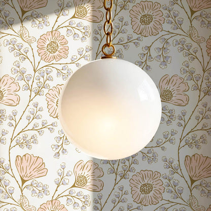 Della Flower Grove Sky Peach Lilac Wallpaper