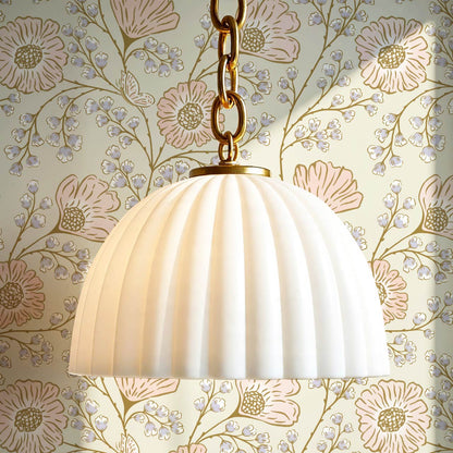 Della Flower Grove Bone Coral Lilac Wallpaper
