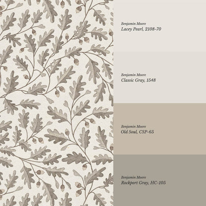 Deo Oak Grove Neutral Ivory Stone Wallpaper