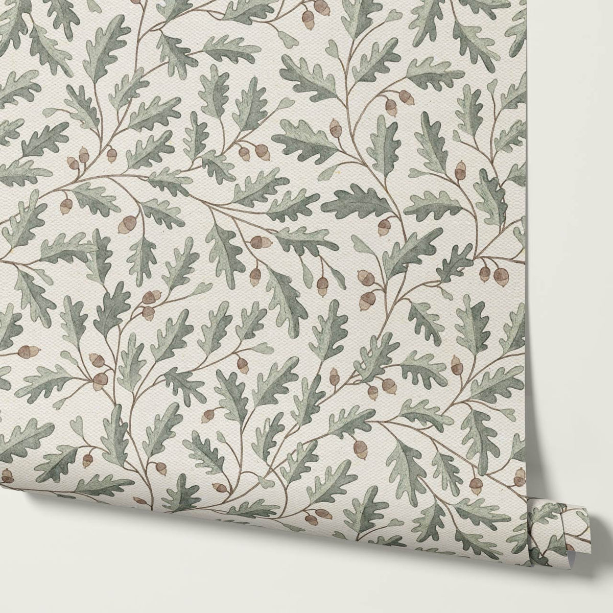 Deo Oak Grove Neutral Bone Sage Wallpaper