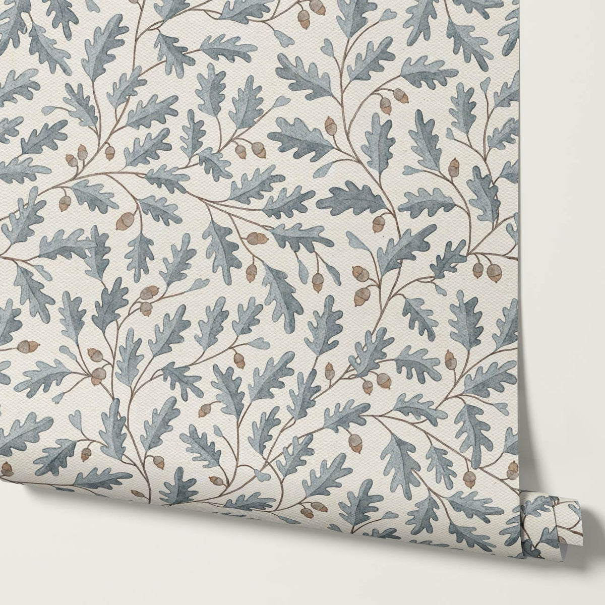 Deo Oak Grove Neutral Ivory Gray Slate Wallpaper