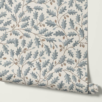 Deo Oak Grove Neutral Ivory Gray Slate Wallpaper