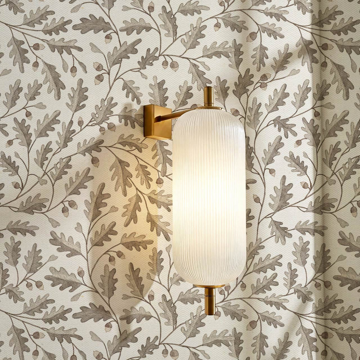 Deo Oak Grove Neutral Ivory Stone Wallpaper