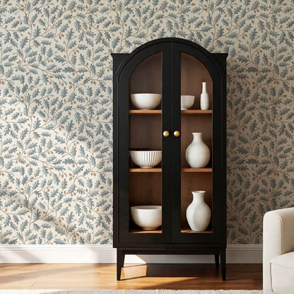 Deo Oak Grove Neutral Ivory Gray Slate Wallpaper