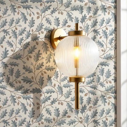 Deo Oak Grove Neutral Ivory Gray Slate Wallpaper