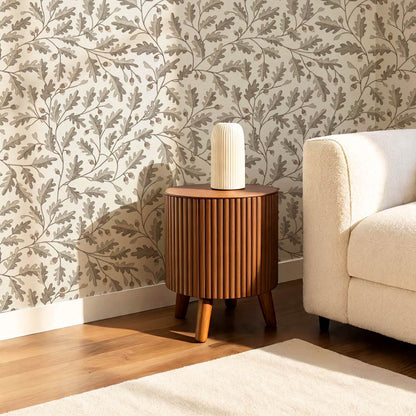 Deo Oak Grove Neutral Ivory Stone Wallpaper