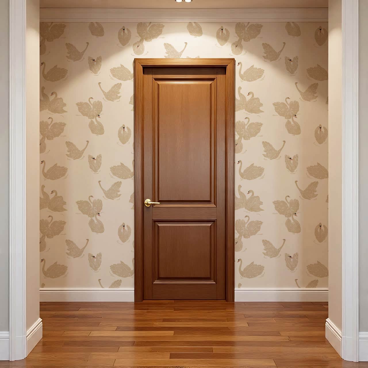 Deva Swan Lake Cream Beige Wallpaper