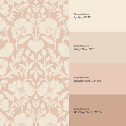 Duna Painterly Poppies Coral Wallpaper