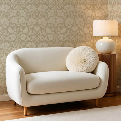 Duna Painterly Poppies Tan Beige Wallpaper