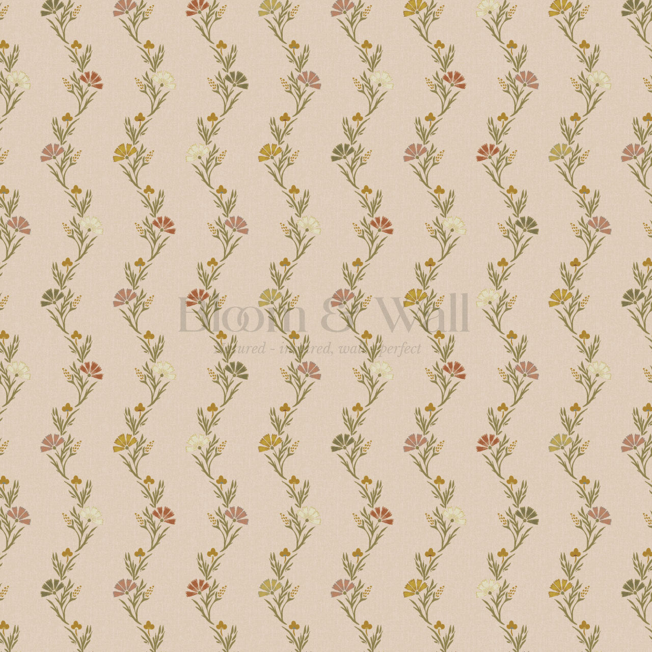 Eden Blooming Vines Soft Mauve Wallpaper