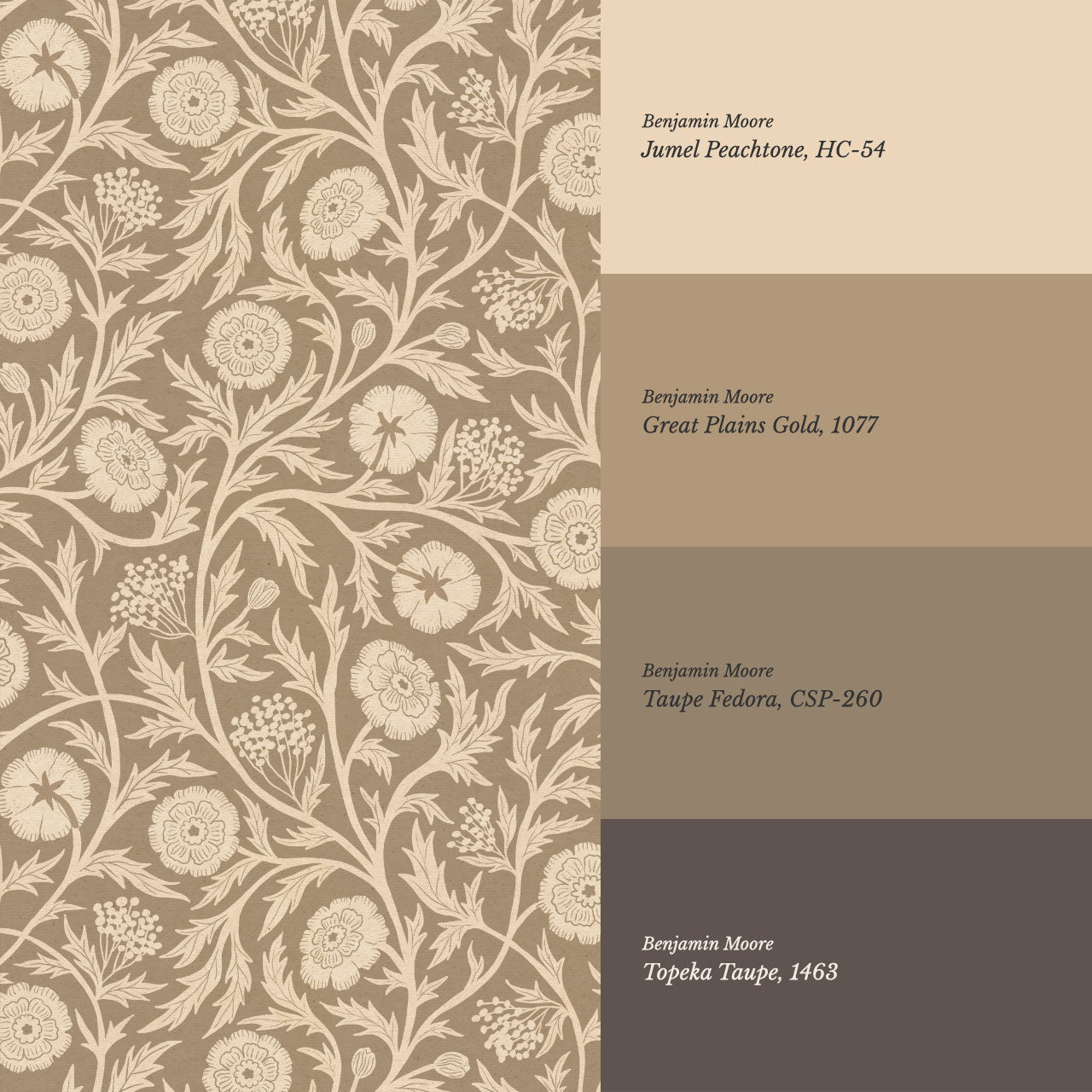 Edith Blooming Vines Vintage Clay Wallpaper