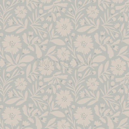 Eleanore Tossed Blooms Pearly Gray Wallpaper