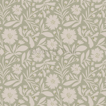 Eleanore Tossed Blooms Sage Wallpaper