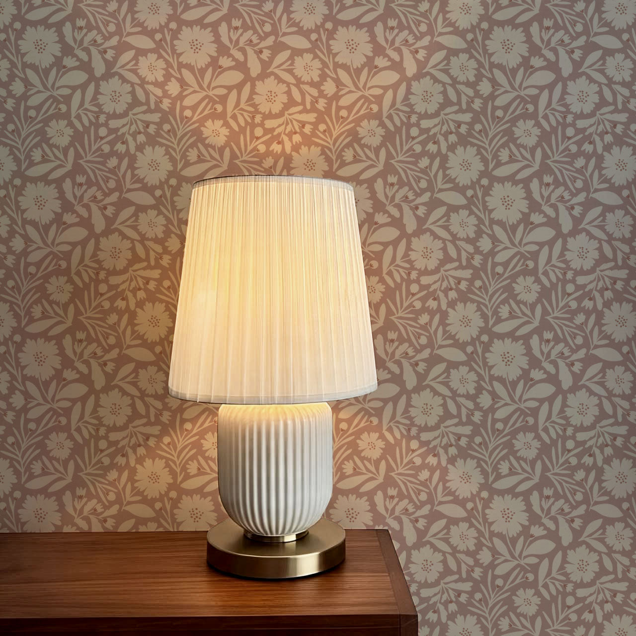 Eleanore Tossed Blooms Smokey Mauve Wallpaper