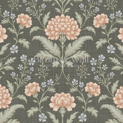 Elena Heirloom Garden Deep Olive Sage Clay Wallpaper