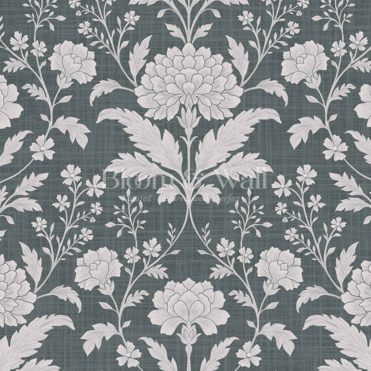 Elena Heirloom Garden Slate Smoke Wallpaper