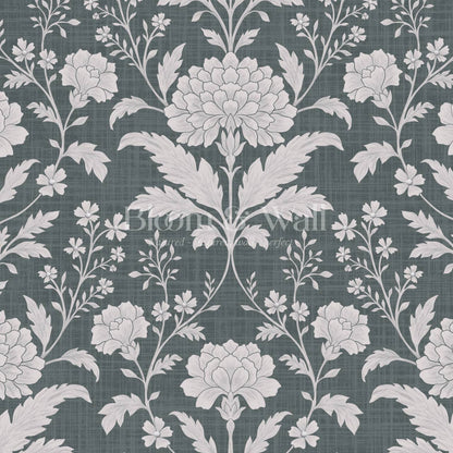 Elena Heirloom Garden Slate Smoke Wallpaper