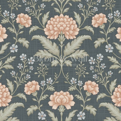 Elena Heirloom Garden Slate Sage Clay Wallpaper