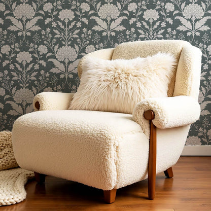 Elena Heirloom Garden Slate Smoke Wallpaper