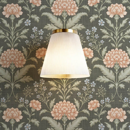 Elena Heirloom Garden Deep Olive Sage Clay Wallpaper