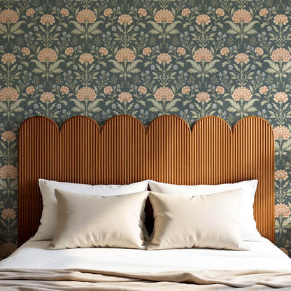 Elena Heirloom Garden Slate Sage Clay Wallpaper
