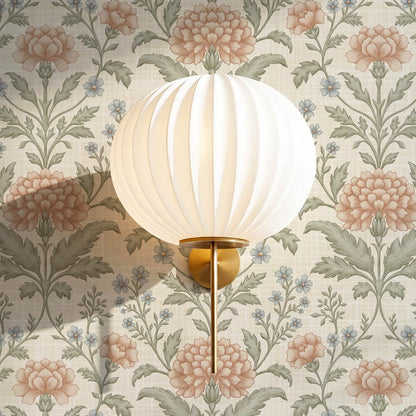 Elena Heirloom Garden Ivory Clay Sage Wallpaper