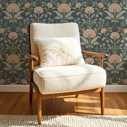 Elena Heirloom Garden Slate Sage Clay Wallpaper