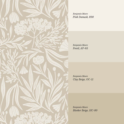 Elene Garden Beige Cream Wallpaper