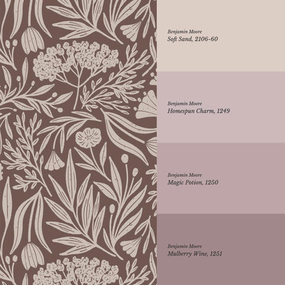 Elene Garden Chocolate Berry Wallpaper