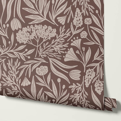 Elene Garden Chocolate Berry Wallpaper