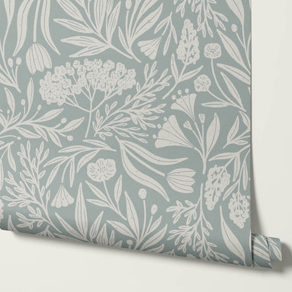 Elene Garden Sea Glass Beige Wallpaper